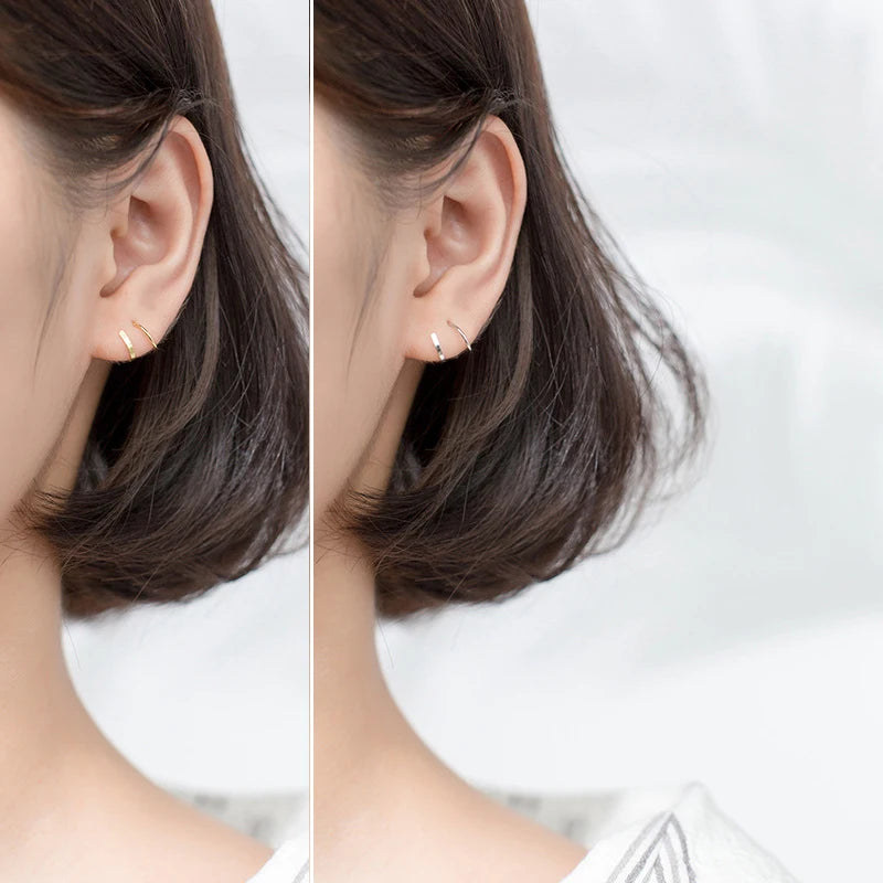 Modian Authentic 925 Sterling Silver Geometric Spiral Hoop Earring for Women Simple Gold Color Earring Fashion Fine Jewelry