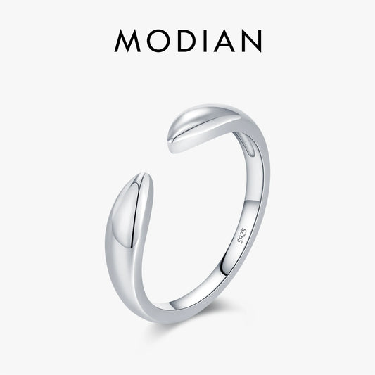 Anillos de diseño original MODIAN de plata de ley 925, anillos geométricos ajustables a la moda para mujer, joyería fina apilable.