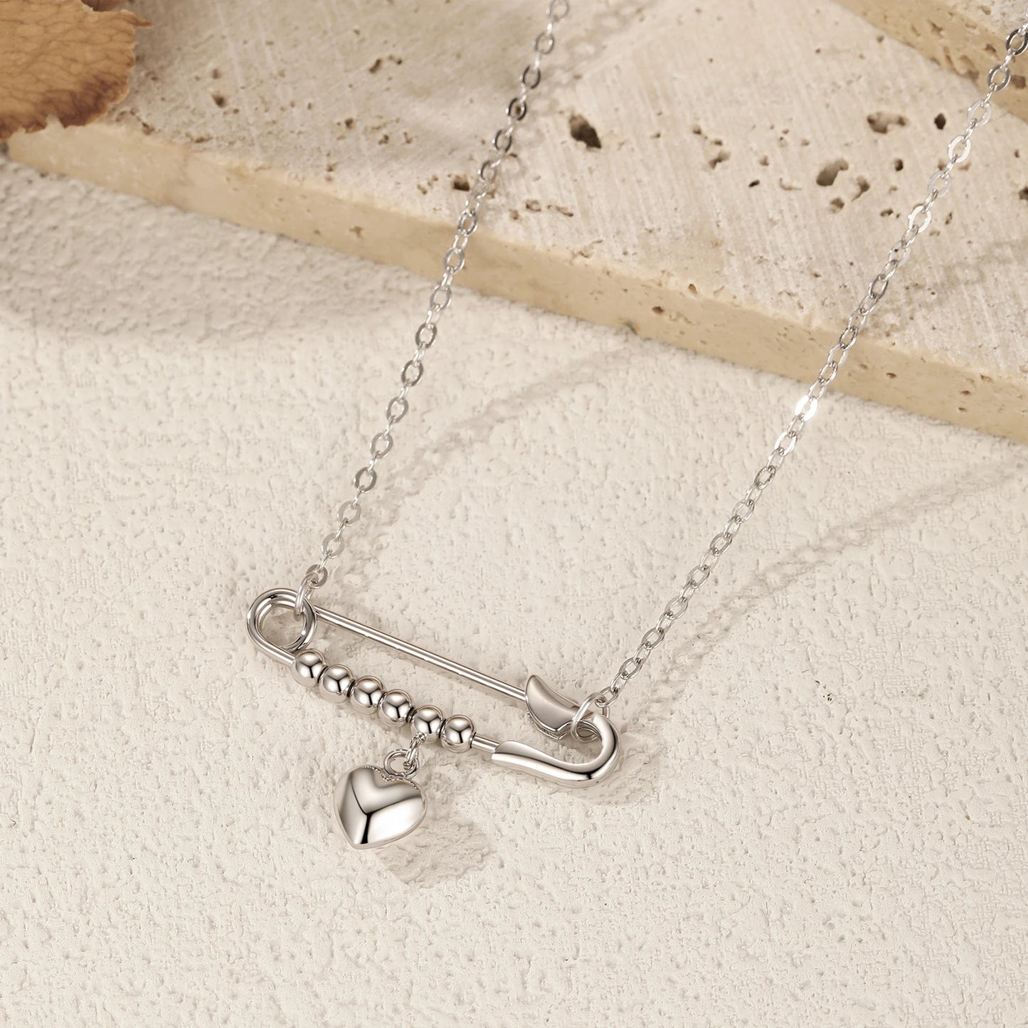MODIAN 925 Sterling Silver Trendy Mirror Heart Swings Necklace High-end Paper Clip Pendant Necklaces For Women Fine Jewelry