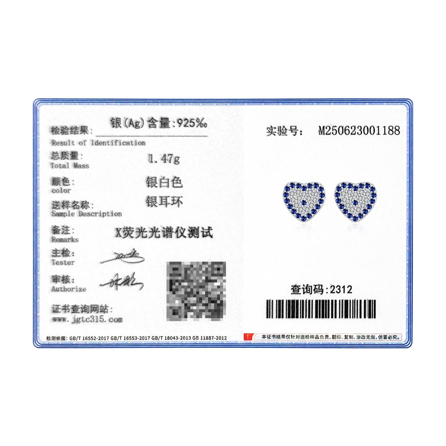 MODIAN 925 Sterling Silver Simple Hearts Stud Earrings Sparkling Blue Zirconia Romantic Earrings For Women Party Jewelry
