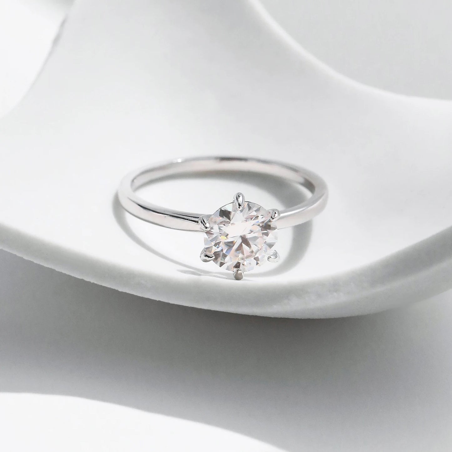 MODIAN 1CT Moissanite Lab Diamond Ring For Women 925 Sterling Silver Wedding Engagement Platinum Plated Fine Jewelry