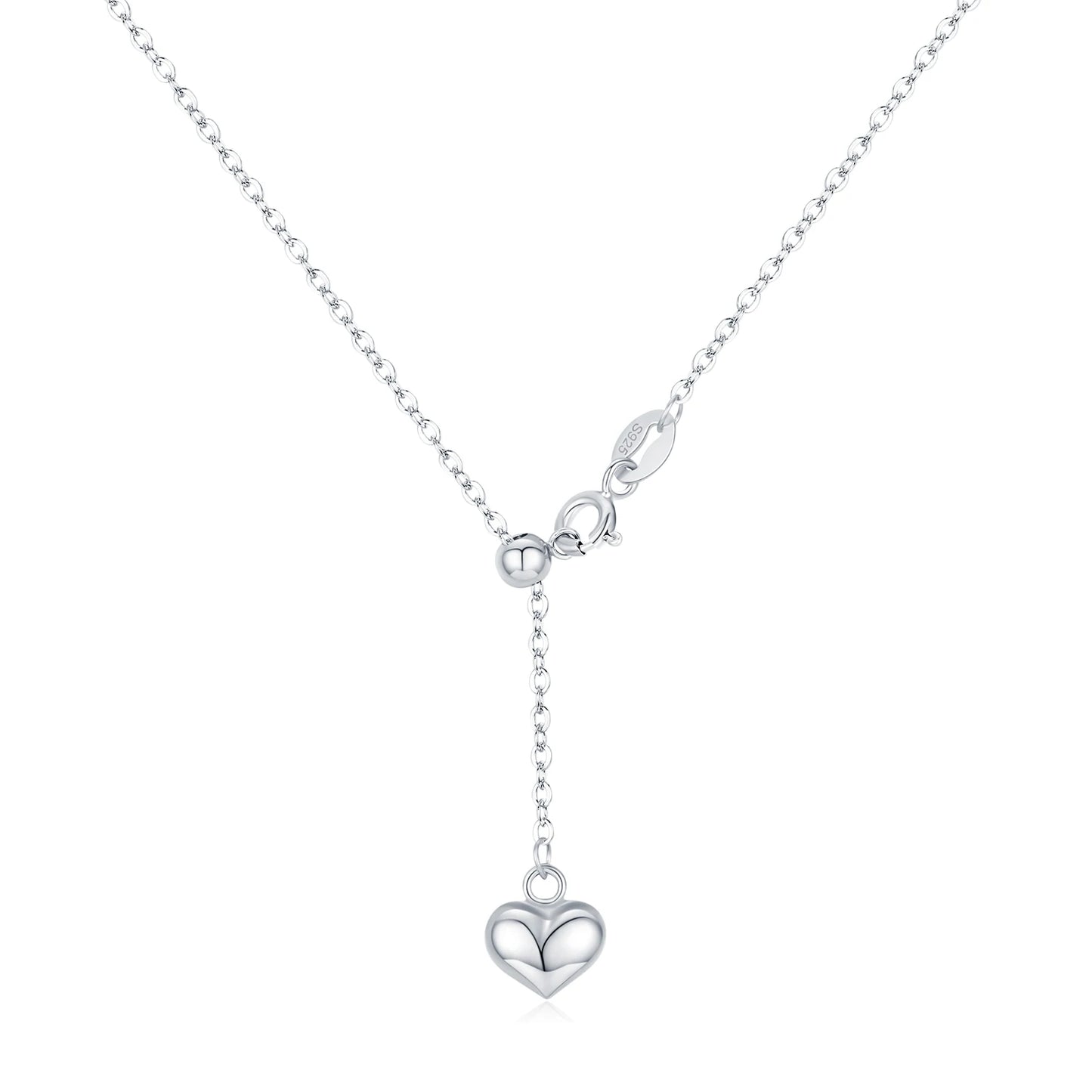 Gargantilla ajustable de moda MODIAN de plata de ley 925 con colgante de corazón apilable para mujer, joyería fina