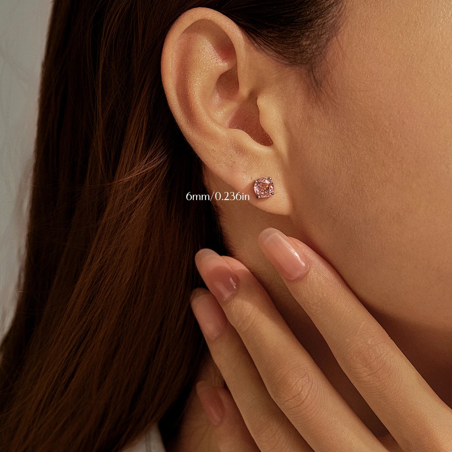 MODIAN 925 Sterling Silver Romantic Morgan Orange Rose Cut Round Simple Stud Earrings For Women Hypoallergenic Fine Jewelry