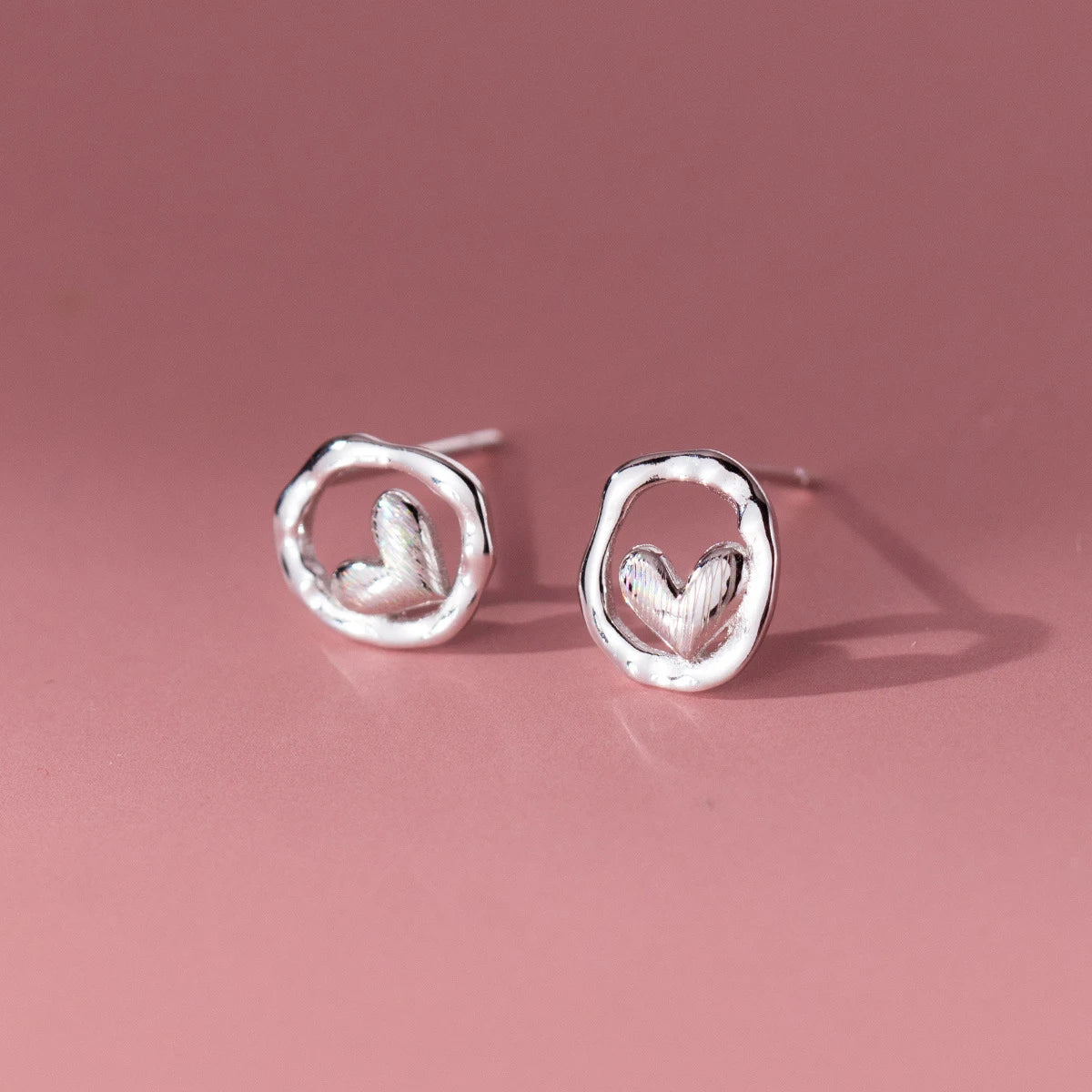 Pendientes MODIAN de plata de ley 925 con forma de corazón y líneas irregulares, a la moda, para mujer, regalo de cumpleaños