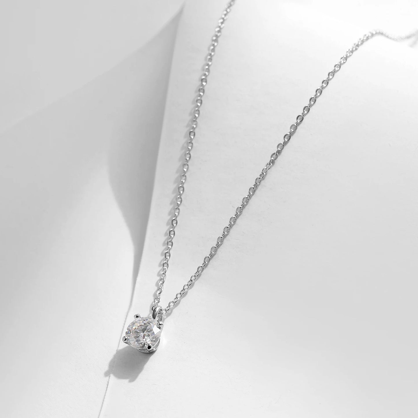 MODIAN Dazzling D Color Moissanite 925 Sterling Silver Round Pendant Necklace Stud Earrings For Women Wedding Fine Jewelry Set