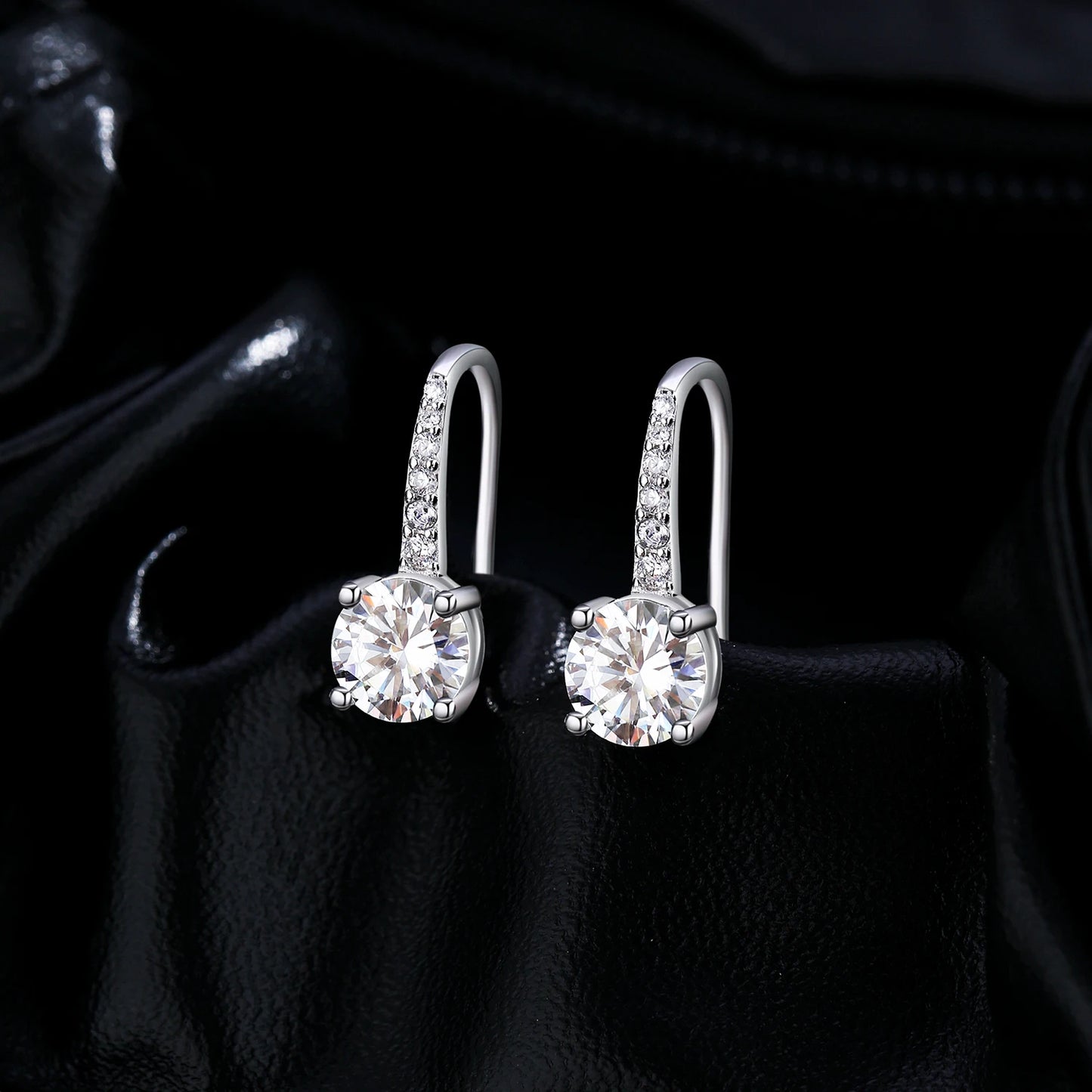 MODIAN D Color Luxury Moissanite Hook Earrings 925 Sterling Silver Classic Drop Earrings For Women Wedding Statement Jewelry