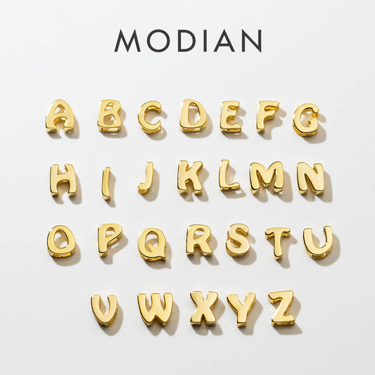 Colgante MODIAN de color dorado, diseño de moda, plata de ley 925 auténtica, colgante sencillo de 26 letras para mujer, accesorios de joyería fina
