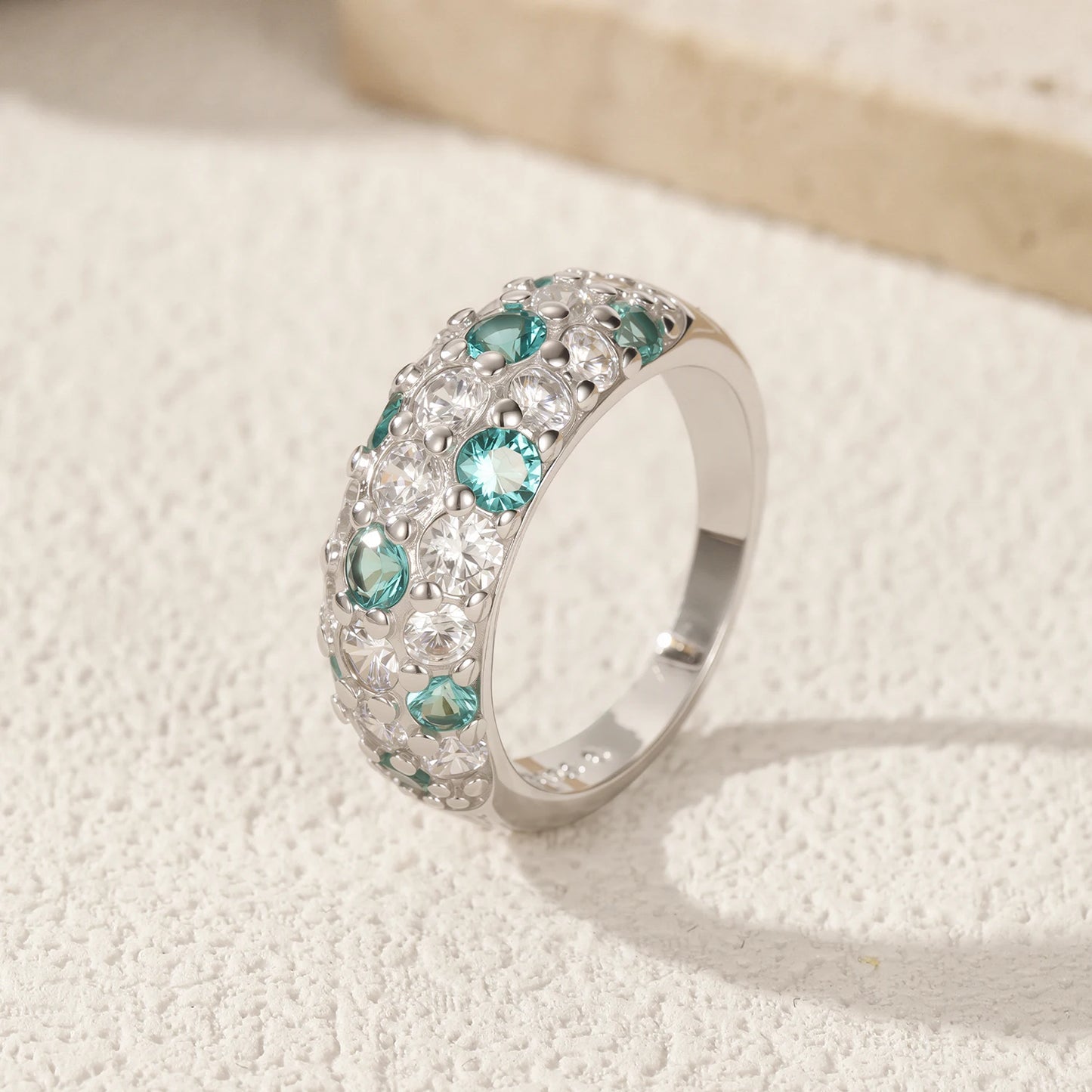 MODIAN Sparkle Green & Clear CZ Ring 925 Sterling Silver Elegant Fashion Signet Band Rings For Women Dasiy Fine Jewelry