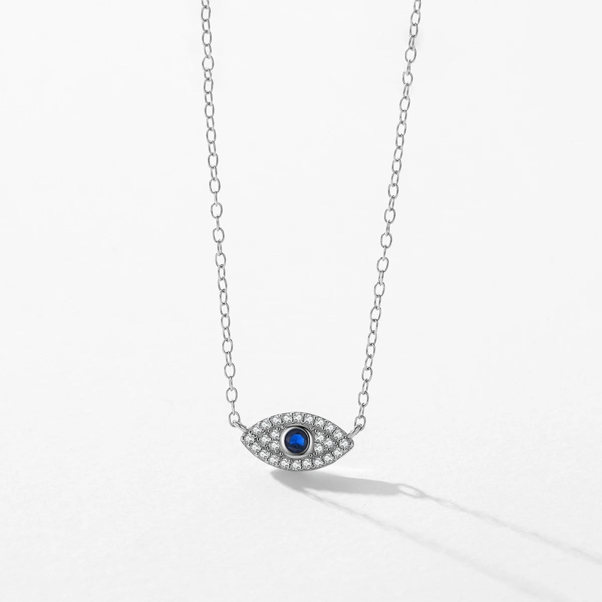 MODIAN 925 Sterling Silver Mysterious Blue Eyes Pendant Necklace Clavicle Chain Link For Women Party Fine Jewelry Birthday Gift