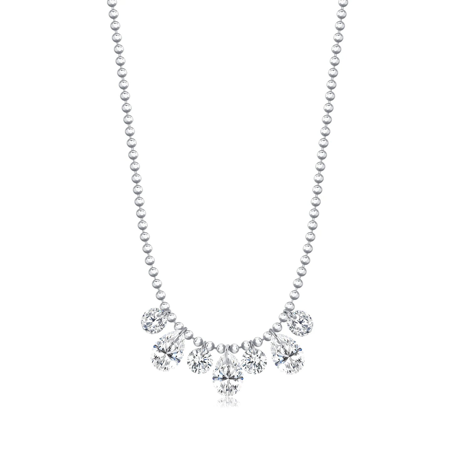 MODIAN Sparkling Pear Zirconia Necklace 925 Sterling Silver Fashion Beads Link Chain Pendant Necklace For Women Fine Jewelry