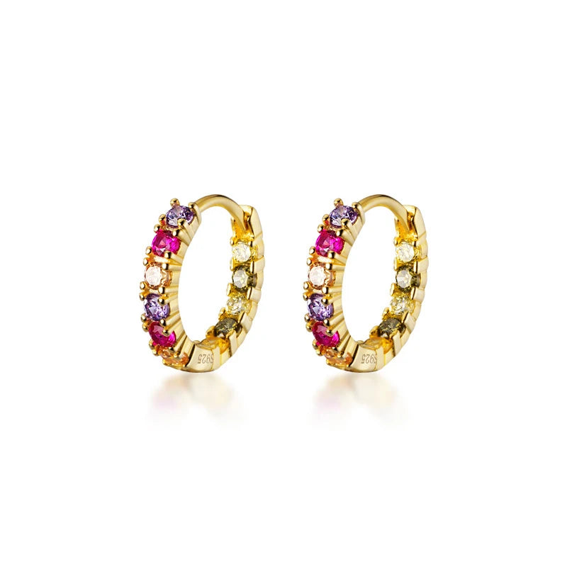 Modian Hot Sale 925 Sterling Silver Gold Color Geometric Hoop Earring for Women Luxury Wedding Engagement Statement Jewelry