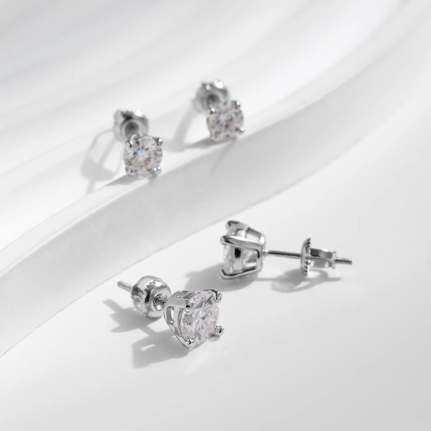 MODIAN D Color 1CT Moissanite Stud Earrings For Women 925 Sterling Silver 0.5CT Dazzling Lab Diamond Wedding Jewelry Gifts