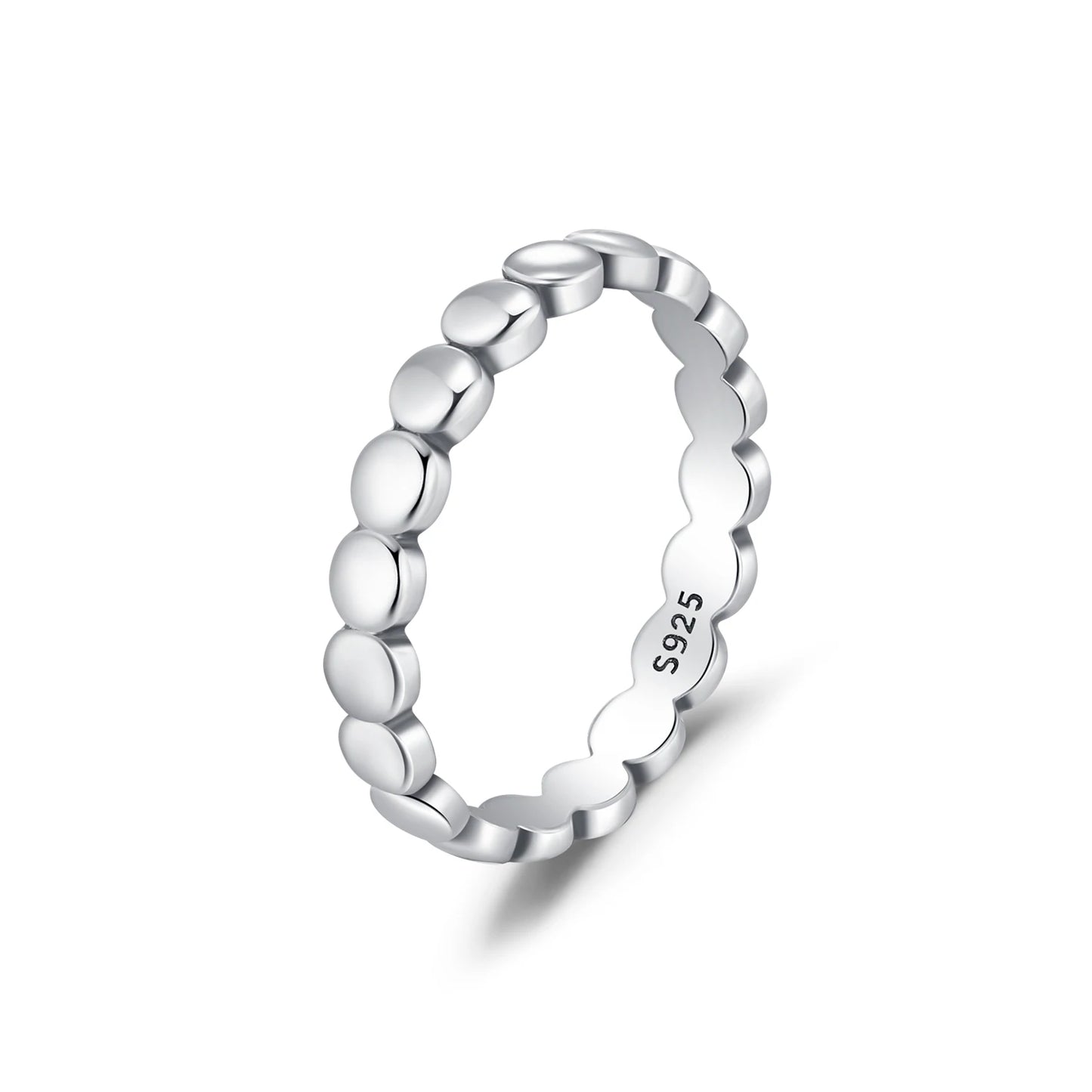 MODIAN 925 Sterling Silver Daily Vintage Wear Stacking Rings Retro Simple Beads Eternity Band Rings For Women Fine Jewelry