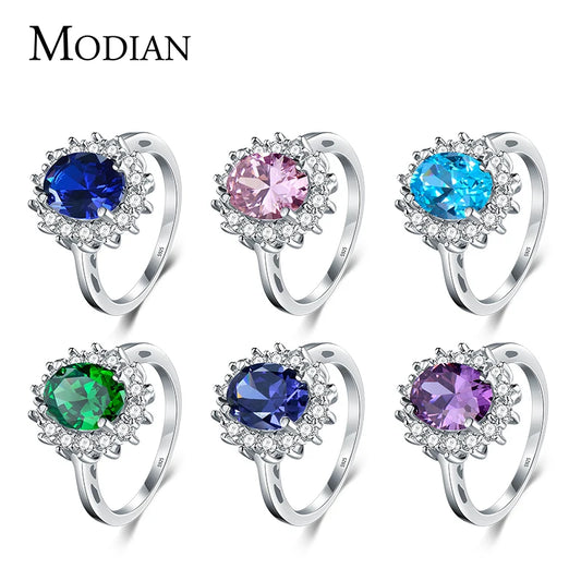 Anillo de plata de ley 925 maciza auténtica de 2,0 quilates, regalo de moda para mujer, joyería de circonita 5A, anillos de compromiso de boda de plata de marca.