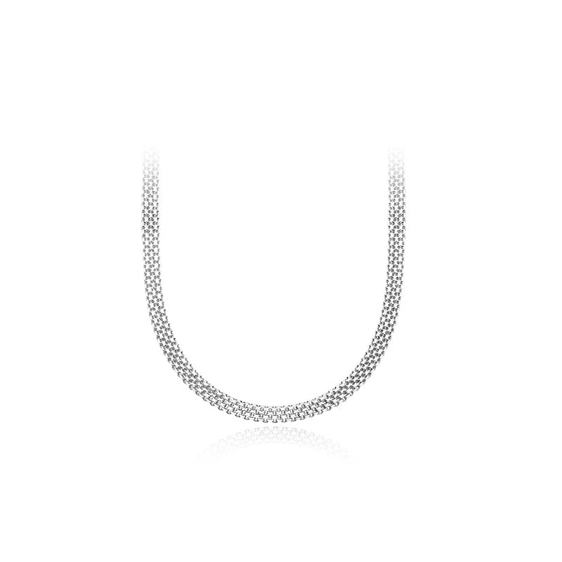 Modian Fashion 925 Sterling Silver Simple 0.45 CM Thickness Chain Choker Necklace for Women Men Adjsutable Necklace Fine Jewelry