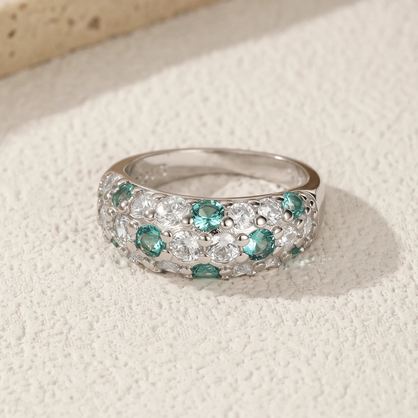 MODIAN Sparkle Green & Clear CZ Ring 925 Sterling Silver Elegant Fashion Signet Band Rings For Women Dasiy Fine Jewelry