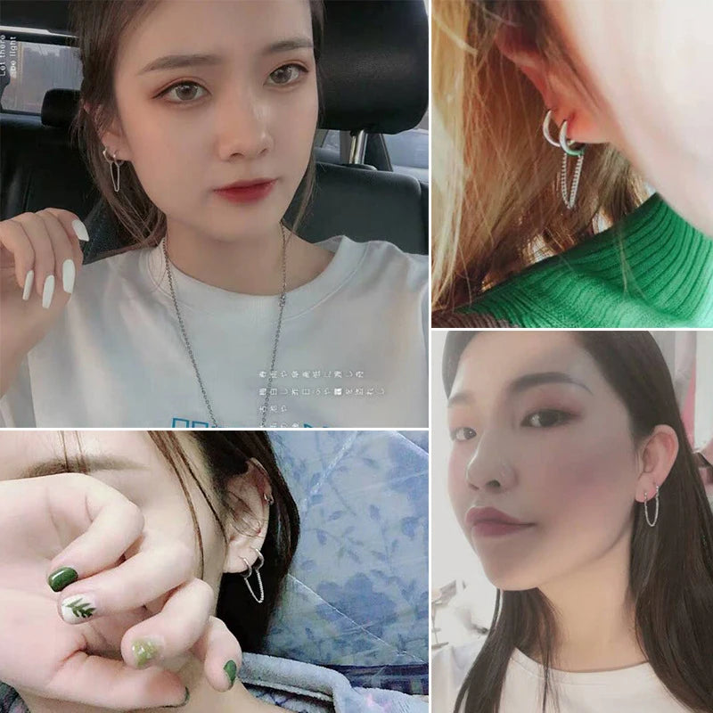 Modian Fashion Charm Tassel Design Hoop Earrings Brand Classic 925 Sterling Silver Jewelry For Women S925 Earring Gift Bijoux