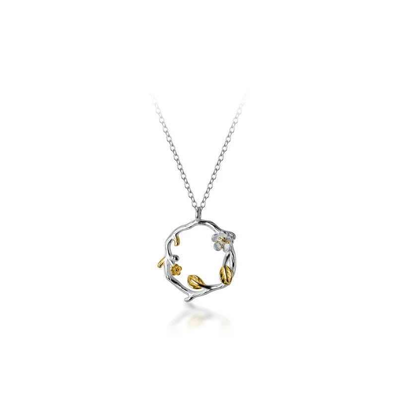 Modian 2021 New LuxurySterling Silver 925 Tree And Flower Choker Neckalce Pendant for Women Charm Statement Jewelry Collier