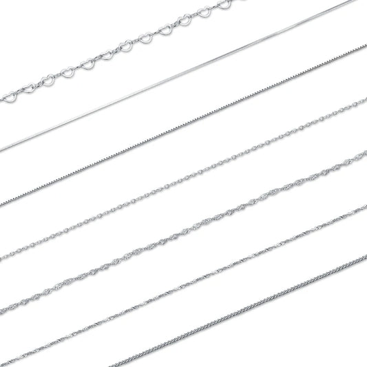 Collar Modian de 7 estilos, cadena clásica básica de plata de ley 925 con cierre de langosta simple ajustable de 40+5 cm, joyería fina para mujer.