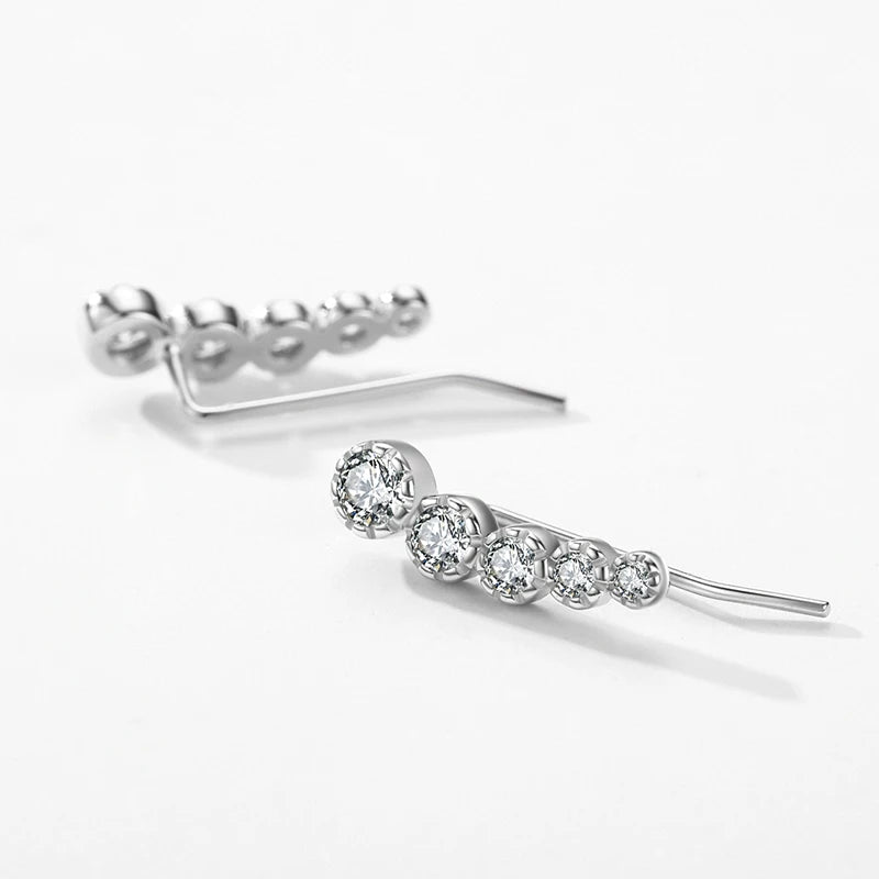 Modian 925 Sterling Silver Sparkling Wings Clear CZ Ear Studs Simple Stud Earrings For Women Original Wedding Fine Jewelry
