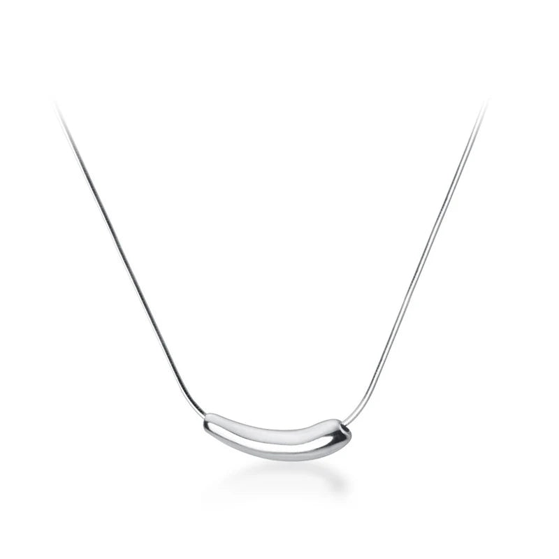 Modian Brands Classic Sliver Beads Fashion Pendant Necklace for Women 925 Sterling Silver Link Snake Chain Fine Jewelry Bijoux