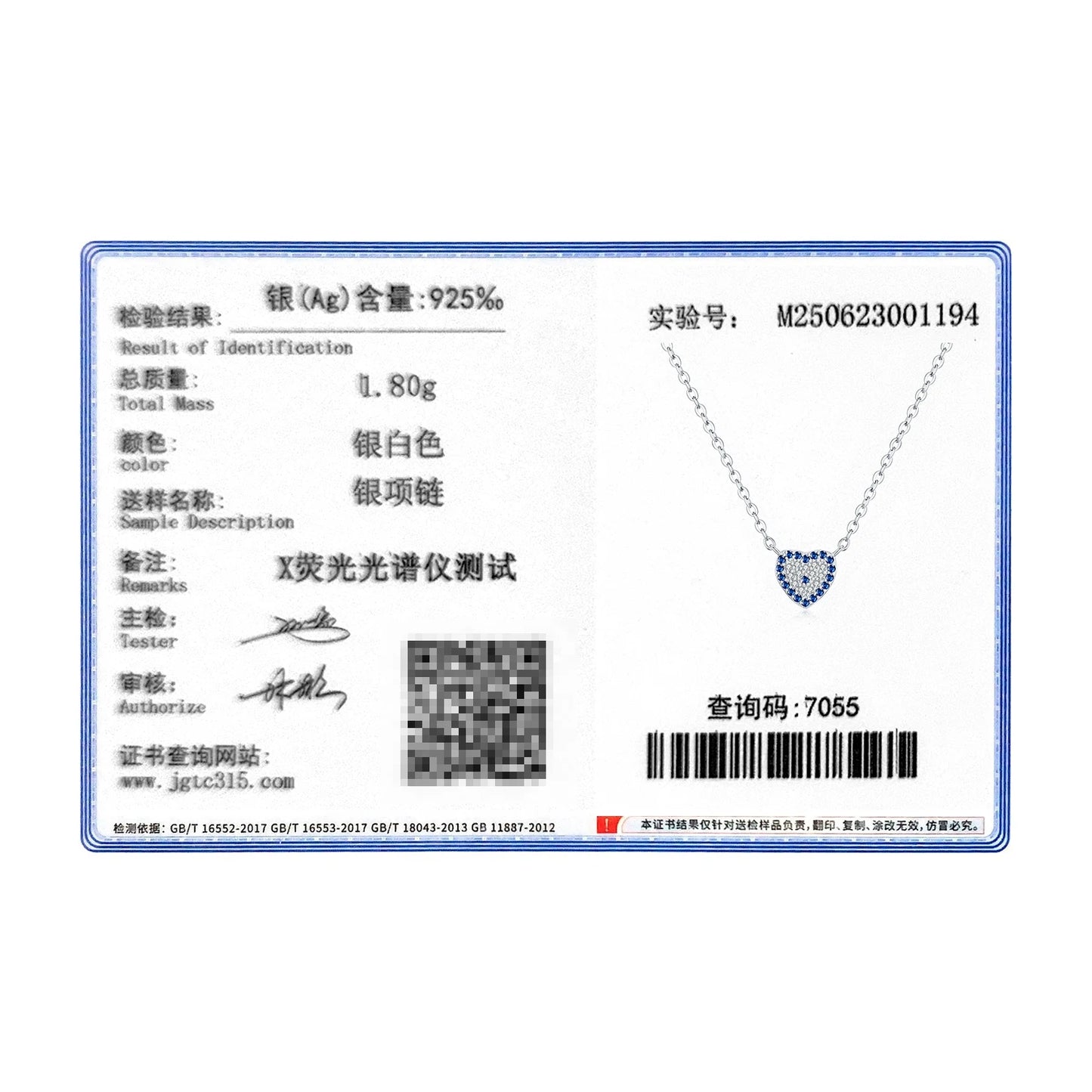MODIAN 925 Sterling Silver Basis Hearts Blue Zirconia Pendant Necklace Fashion Stackable Link Chain Jewelry For Women Gifts