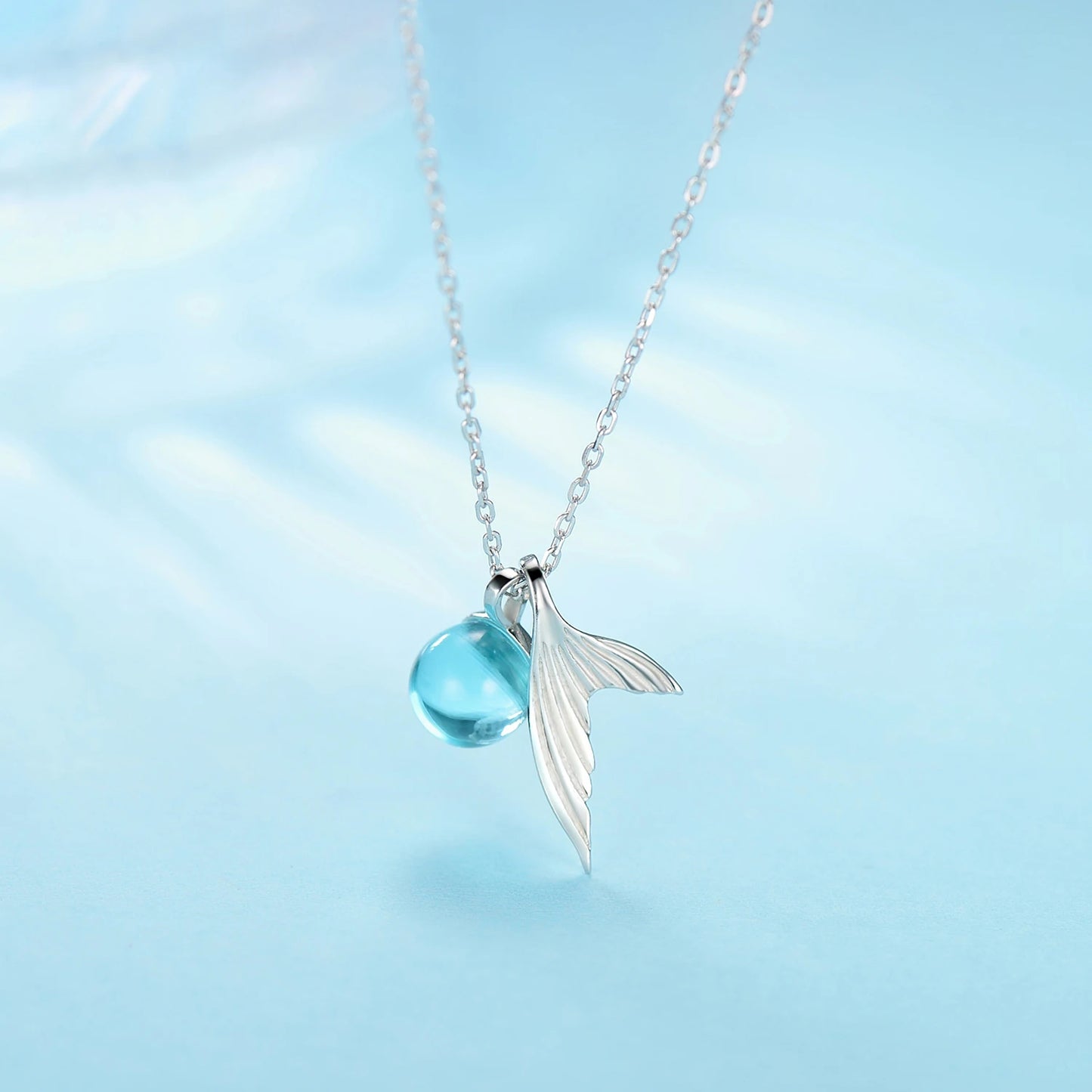 Collar MODIAN de plata de ley 925 con colgantes para mujer, joyería con cadena y lujosos accesorios de piedra de cristal de sirena.