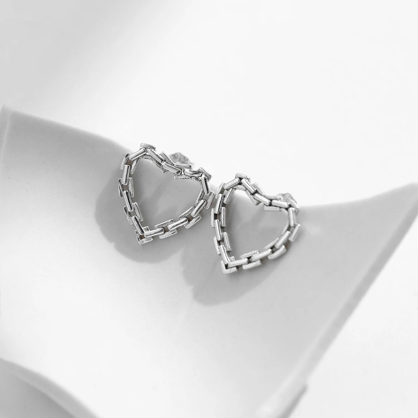 Pendientes de aro MODIAN de plata de ley 925 auténtica con forma de corazón clásico para mujer, aretes románticos, joyería fina hipoalergénica.