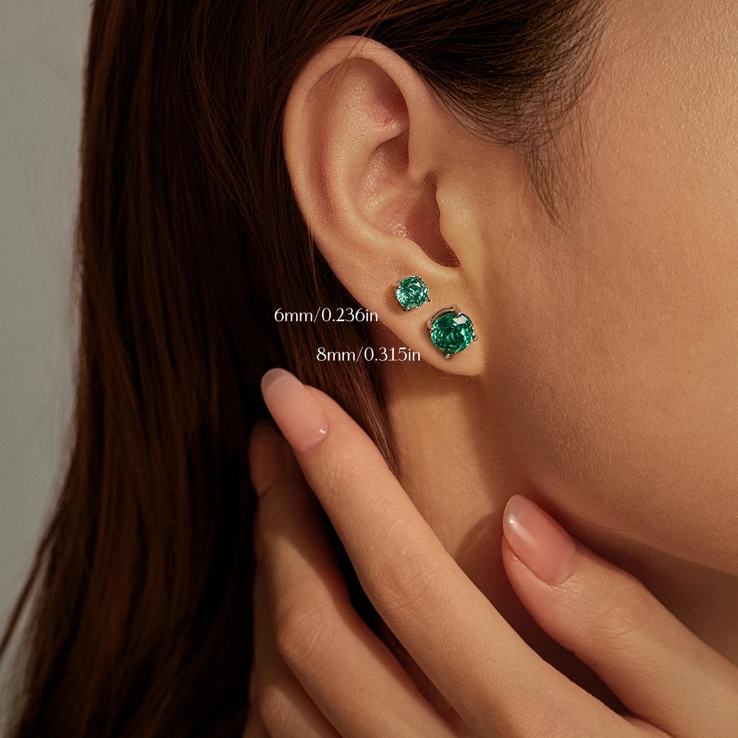 MODIAN Multicolor 925 Sterling Silver Rose Cut Round Zirconia Earrings Paraiba Color Fashion Stud Earrings For Women Jewelry