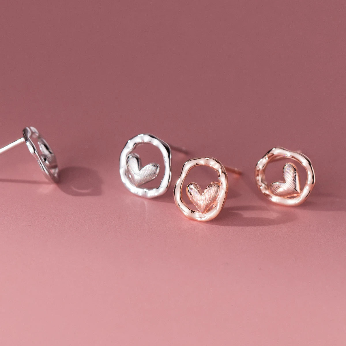 Pendientes MODIAN de plata de ley 925 con forma de corazón y líneas irregulares, a la moda, para mujer, regalo de cumpleaños