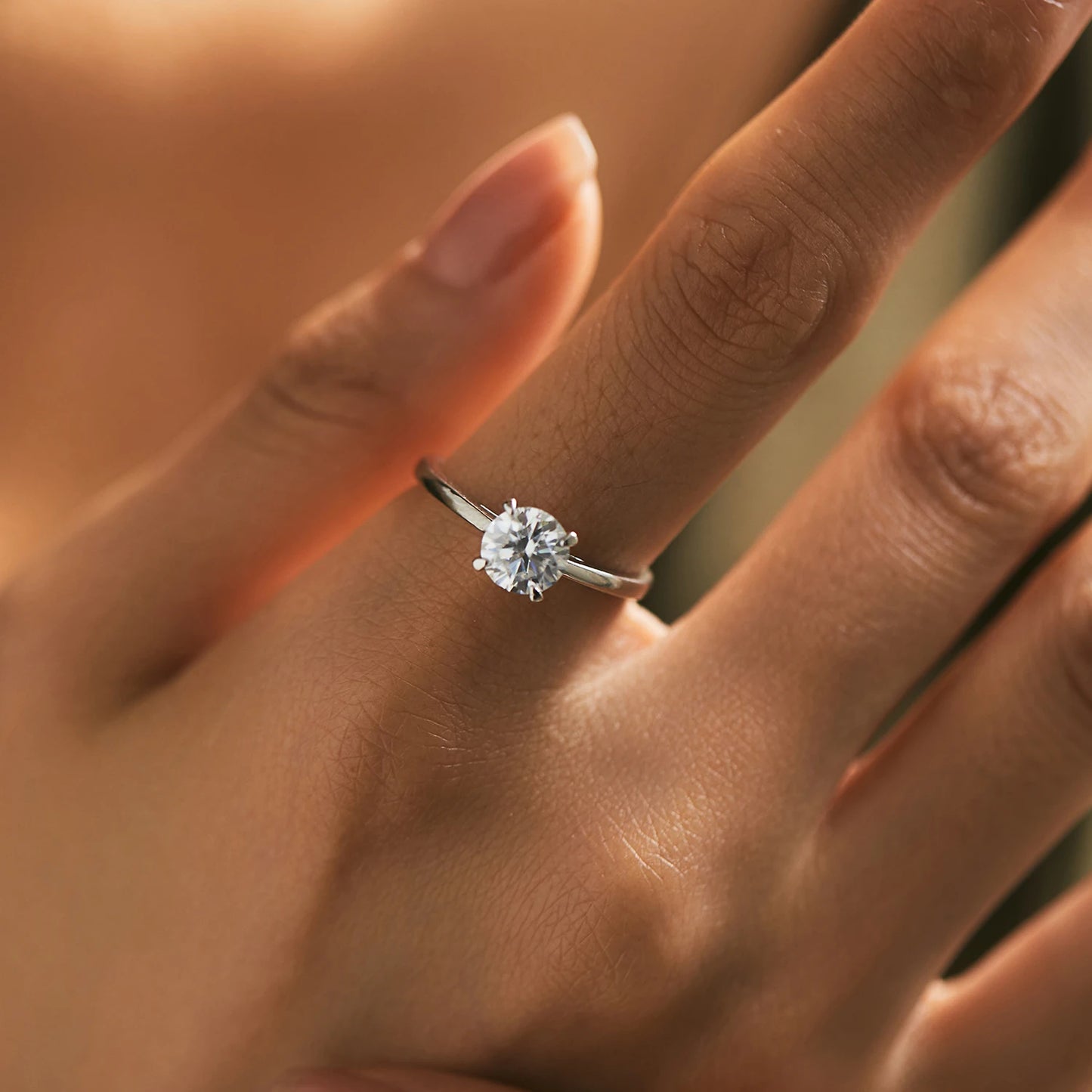MODIAN 1CT D Color Round High Quality Moissanite Ring For Women 925 Sterling Silver Romantic Wedding Engagement Band Jewelry