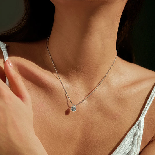 MODIAN D Color Moissanite Necklaces 925 Sterling Silver Trendy Beads Necklace Stackable Pendant Necklace For Women Fine Jewelry