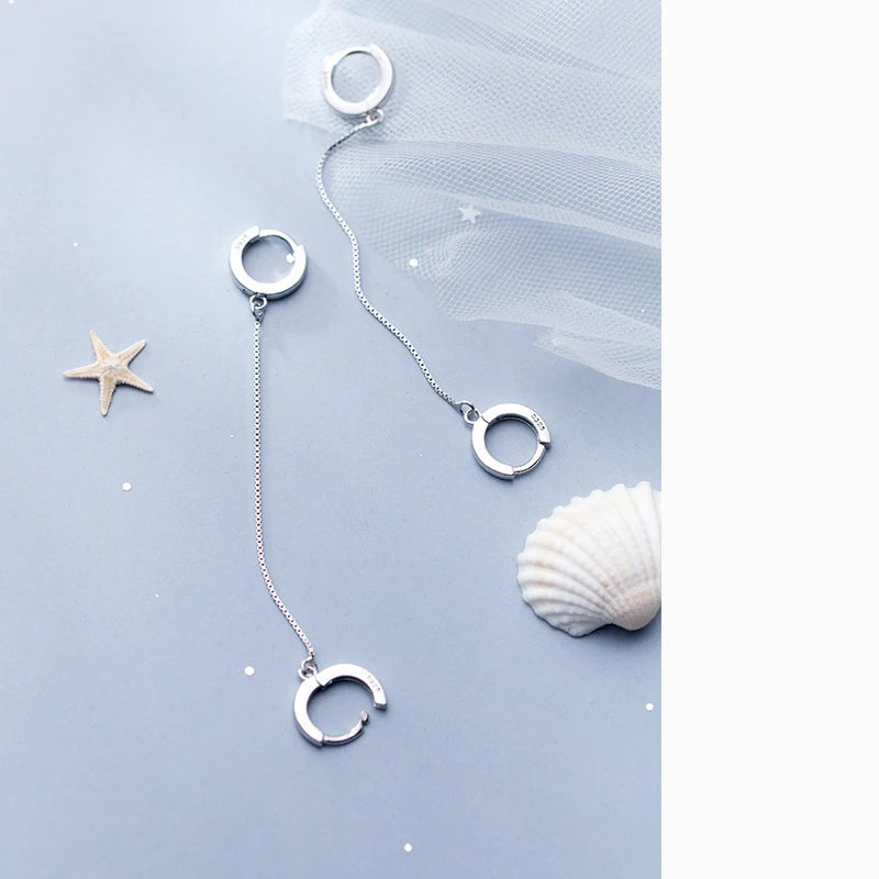 Modian Fashion Charm Tassel Design Hoop Earrings Brand Classic 925 Sterling Silver Jewelry For Women S925 Earring Gift Bijoux