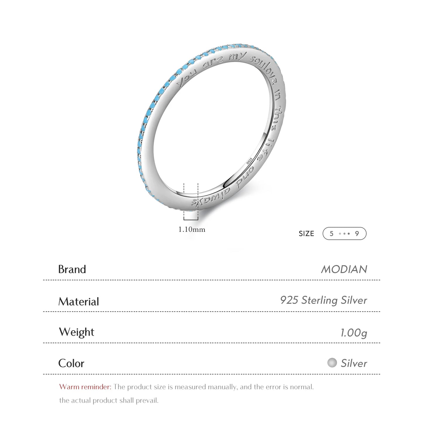 Anillos Modian auténticos de plata de ley 925 con letras grabadas, románticos y apilables para mujer, joyería fina de plata, regalos.