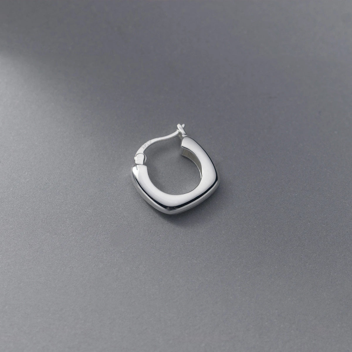 MODIAN Real 925 Sterling Silver Smooth Square Simple Ear Buckle Trendy Party Charm Hoop Earrings For Women Fine Jewelry Gift