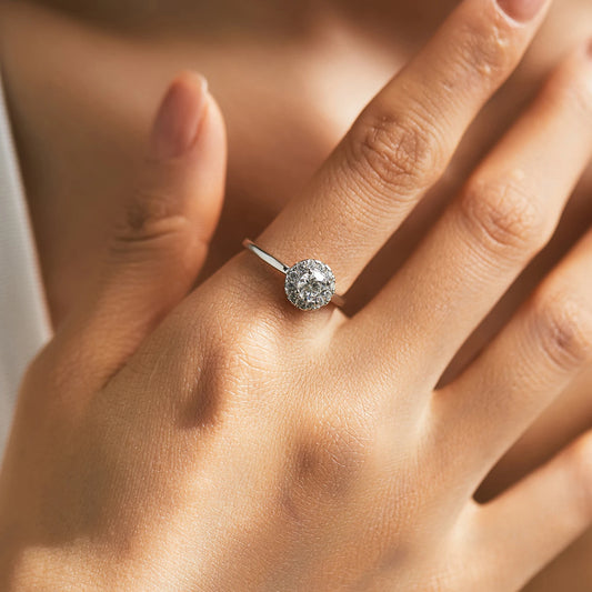 MODIAN 0.5CT D Color VVS1 Round Moissanite Ring 925 Sterling Silver Rings Exquisite Wedding Jewelry For Women Anniversary Gift
