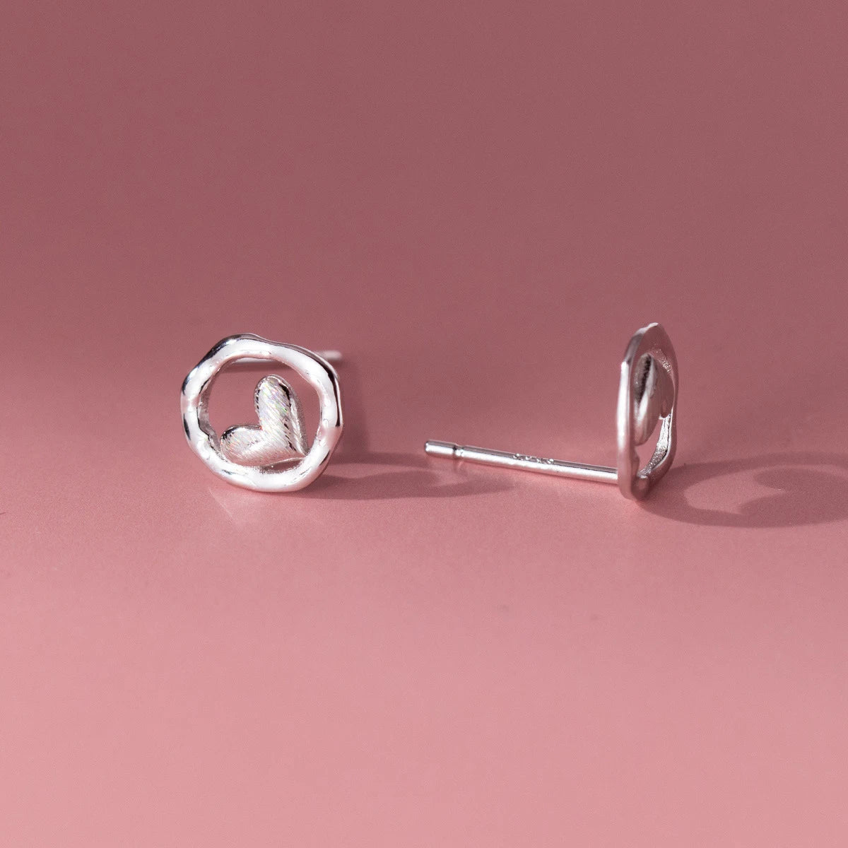 Pendientes MODIAN de plata de ley 925 con forma de corazón y líneas irregulares, a la moda, para mujer, regalo de cumpleaños