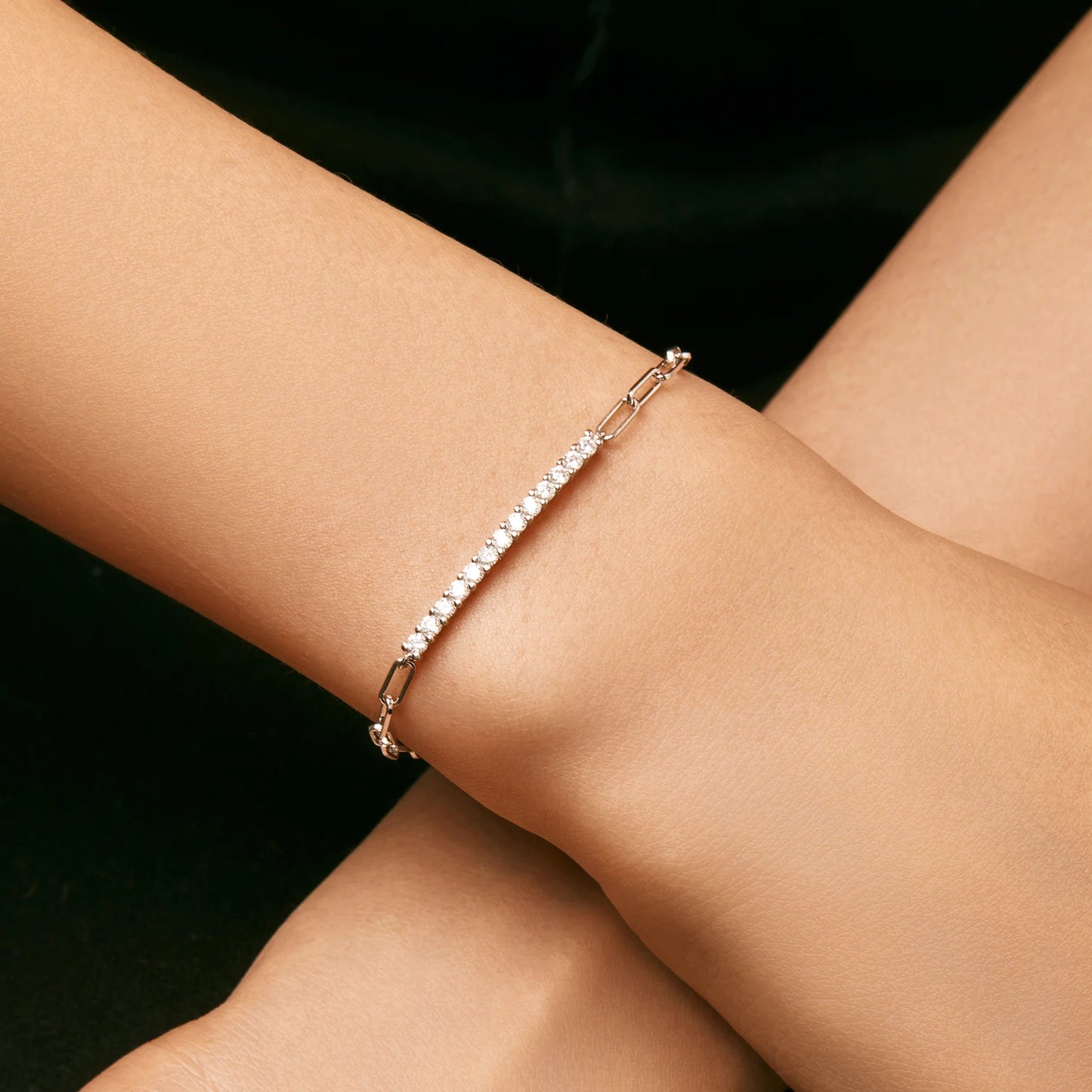 MODIAN Sparkling D Color Moissanite Bracelet 925 Sterling Silver Lock Stackable Trendy Bracelets For Women Jewelry With Gift Box
