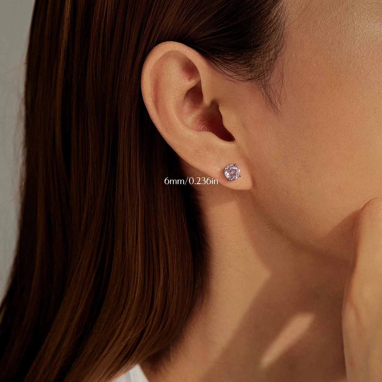 MODIAN 925 Sterling Silver Daily Wear Ear Stud Charming Light Pink Rose Cut Zircon Stud Earrings For Women Fine Jewelry