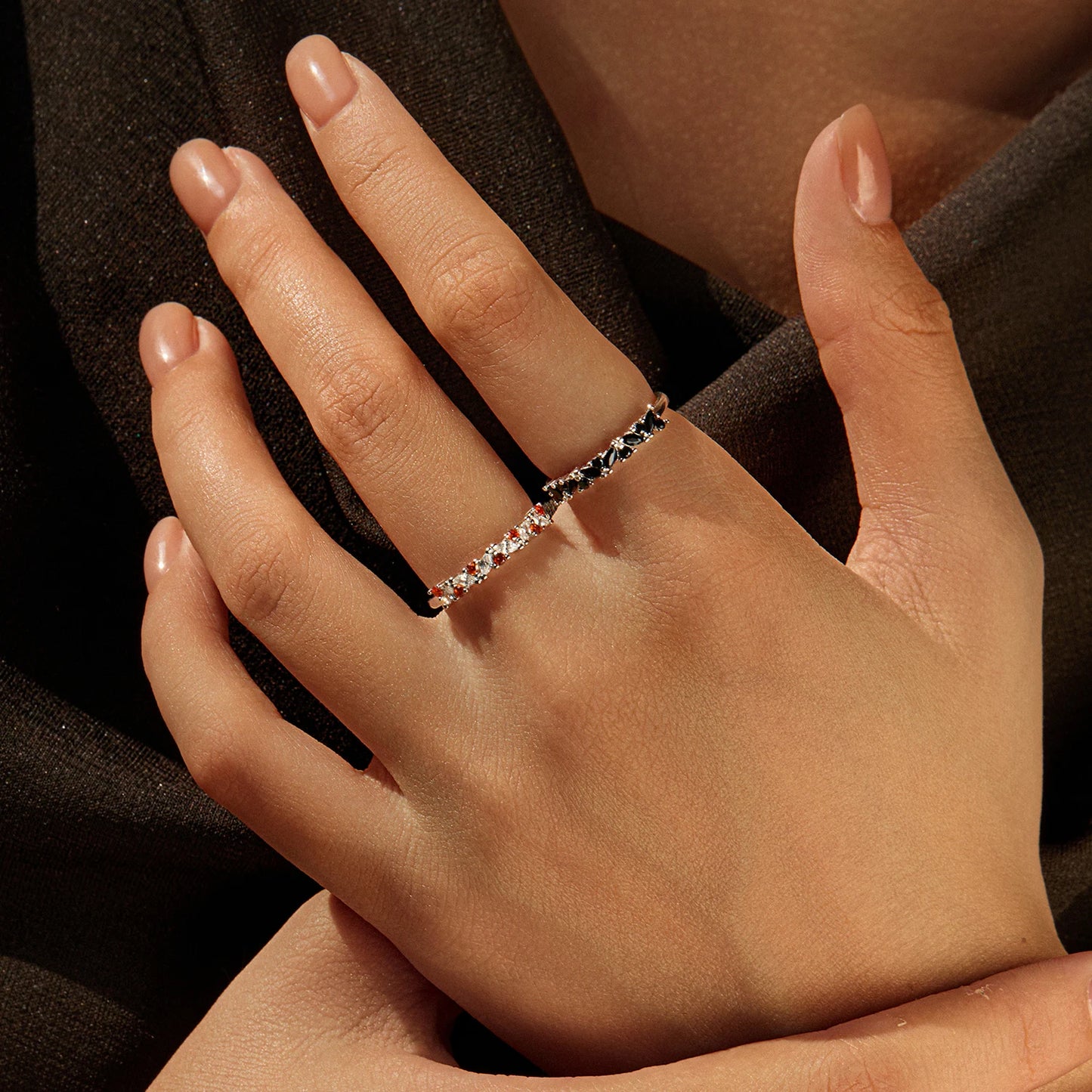 MODIAN 925 Sterling Silver Sparkling Geometric Colorful Cubic Zirconia Simple Finger Rings For Women Party Fine Jewelry