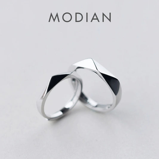 Anillo romántico de Modian para parejas, de plata de ley 925, ajustable, para mujer, joyería fina para bodas.