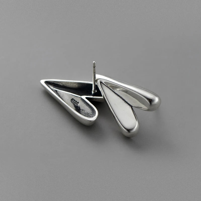 Modian 925 Sterling Silver Irregular Fashion Hearts Stud Earrings For Women Stackable Exquisite Ear Studs Classic Fine Jewelry