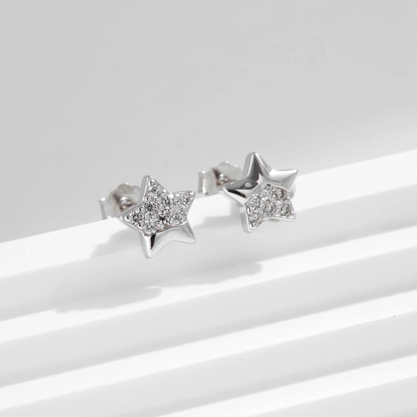 MODIAN 925 Sterling Silver Irregular Mirror Fashion Stars Small Stud Earrings Shiny Daily Wear Fine Jewelry For Women