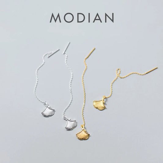 Pendientes largos Modian con borlas y conchas, clásicos, de plata de ley 925, con diseño de sirena, para mujer, joyería exquisita
