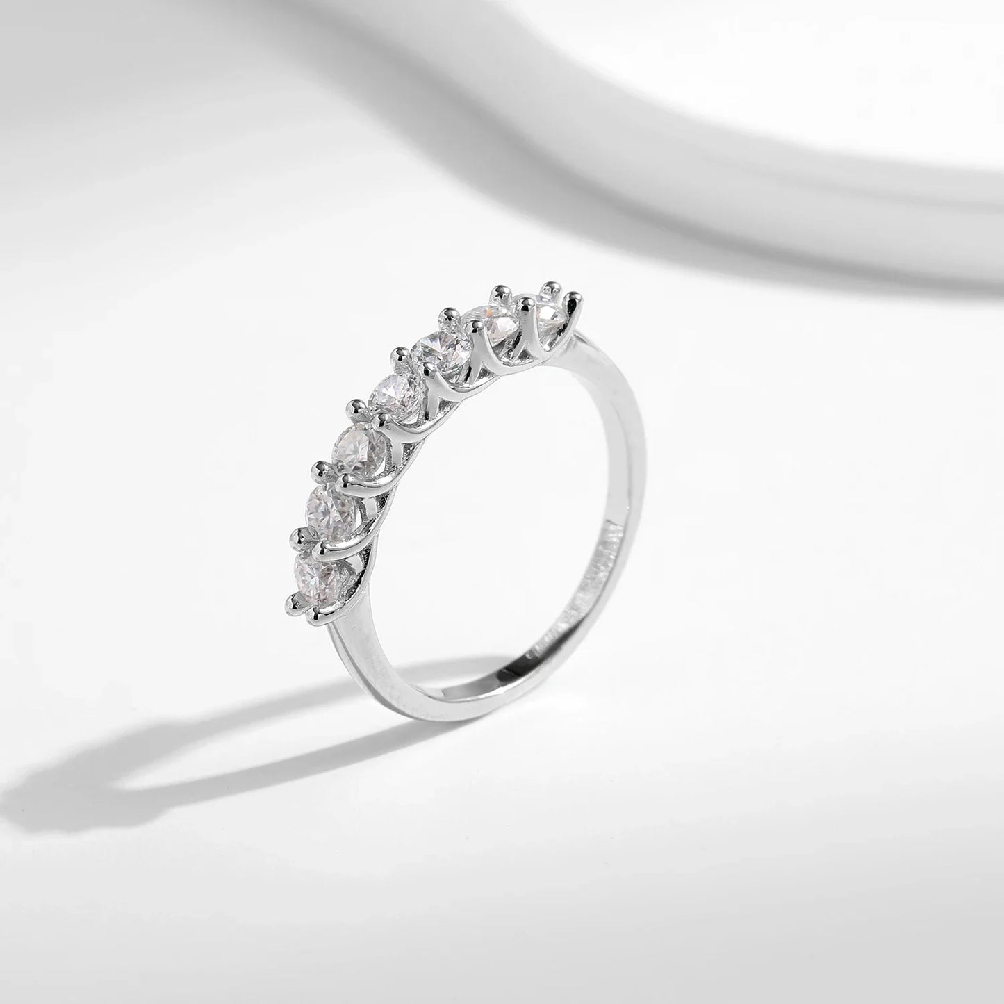 Anillo de boda de moissanita MODIAN en plata de ley 925 con baño de platino y diamantes de laboratorio apilables, joyería de corona para mujer, regalos