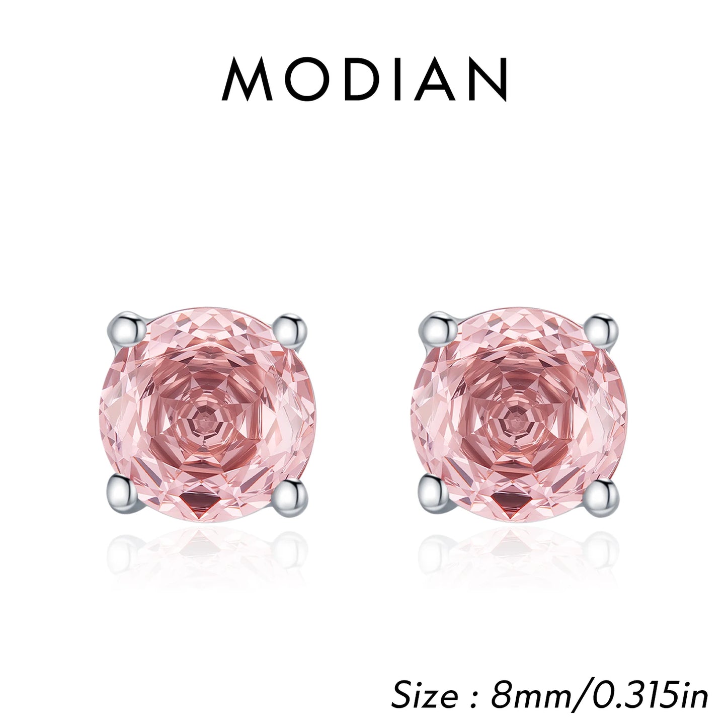 MODIAN Multicolor 925 Sterling Silver Rose Cut Round Zirconia Earrings Paraiba Color Fashion Stud Earrings For Women Jewelry