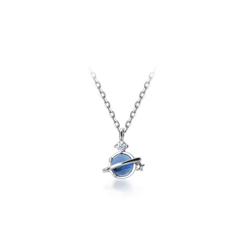 Modian Gradient Color Crystal Luxury 925 Sterling Silver Planet Pendant for Women Link Chain Necklace Fine Jewerly 2020 Design