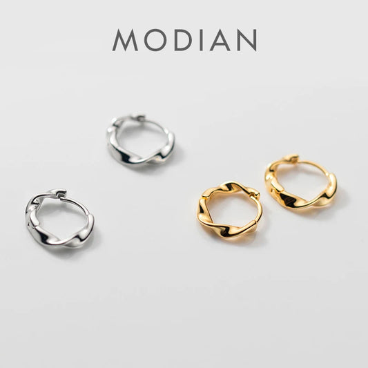Modian 2025 Autumn Fashion Irregular Hoop Earrings Charm Classic Round Gold Color Jewelry For Women Female Anniversary Gift