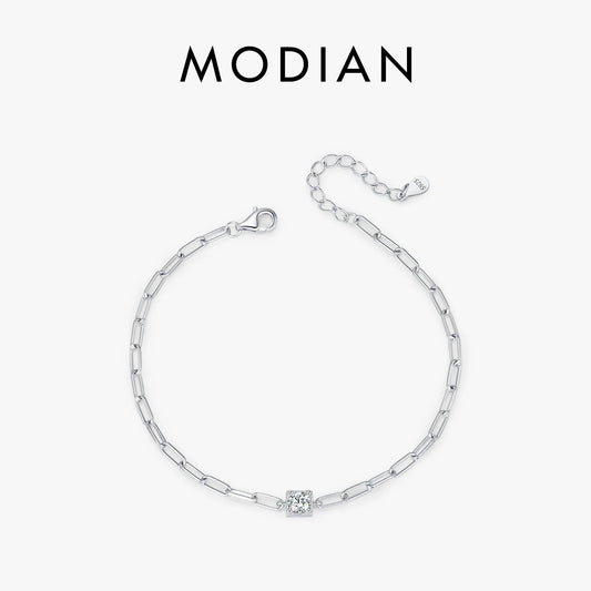 Pulsera MODIAN de moissanita color D transparente con diamantes de laboratorio de 0,3 quilates y plata de ley 925, elegante pulsera para mujer, joyería fina.
