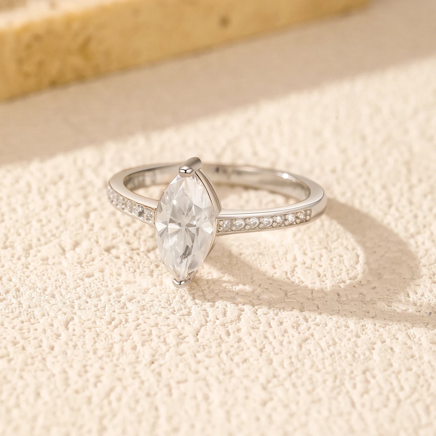 MODIAN Marquise Cut D Color Moissanite Finger Rings 925 Sterling Silver Exquisite Wedding Engagement Ring For Women Fine Jewelry